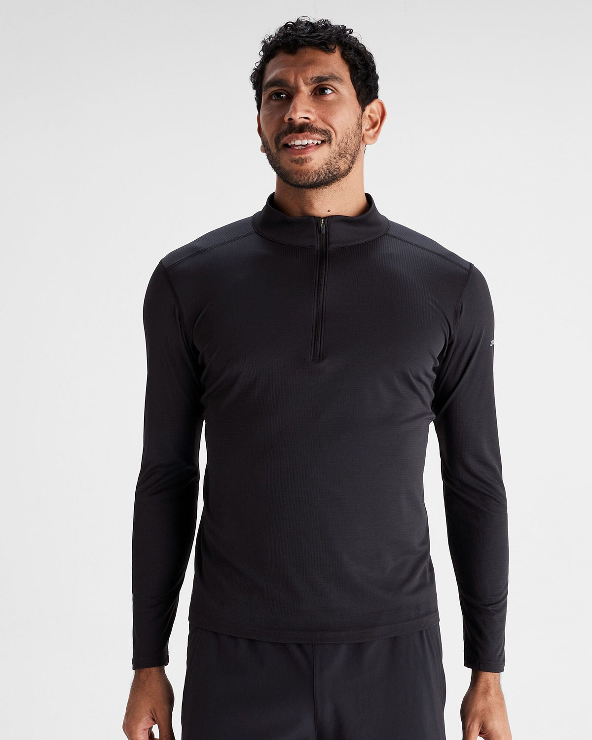 Men's Quarter Zip Top Black Stingray Supersoft