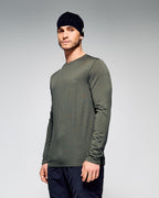 Men's 100% Merino Long Sleeve Crew Top Light Moss Comfort