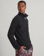 Men's Half-Zip Fleece Pullover Black Recycled Lightweight