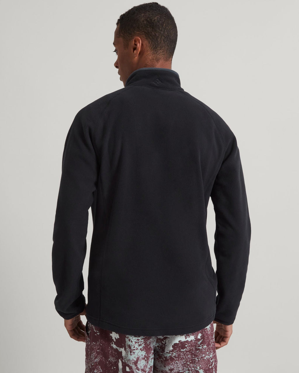 Men's Half-Zip Fleece Pullover Black Recycled Lightweight