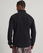 Men's Half-Zip Fleece Pullover Black Recycled Lightweight