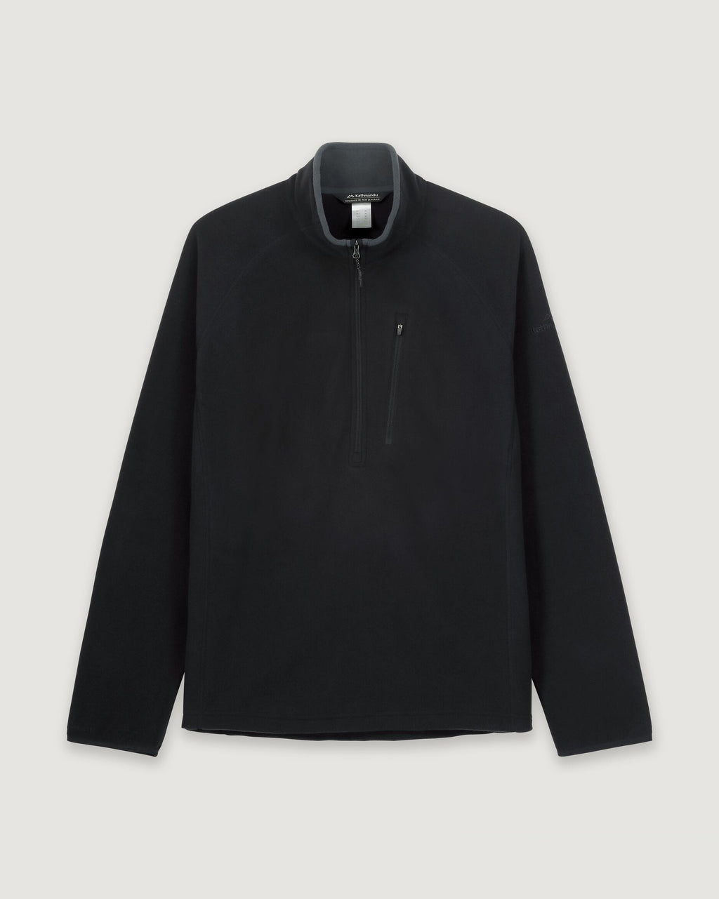 Men's Half-Zip Fleece Pullover Black Recycled Lightweight