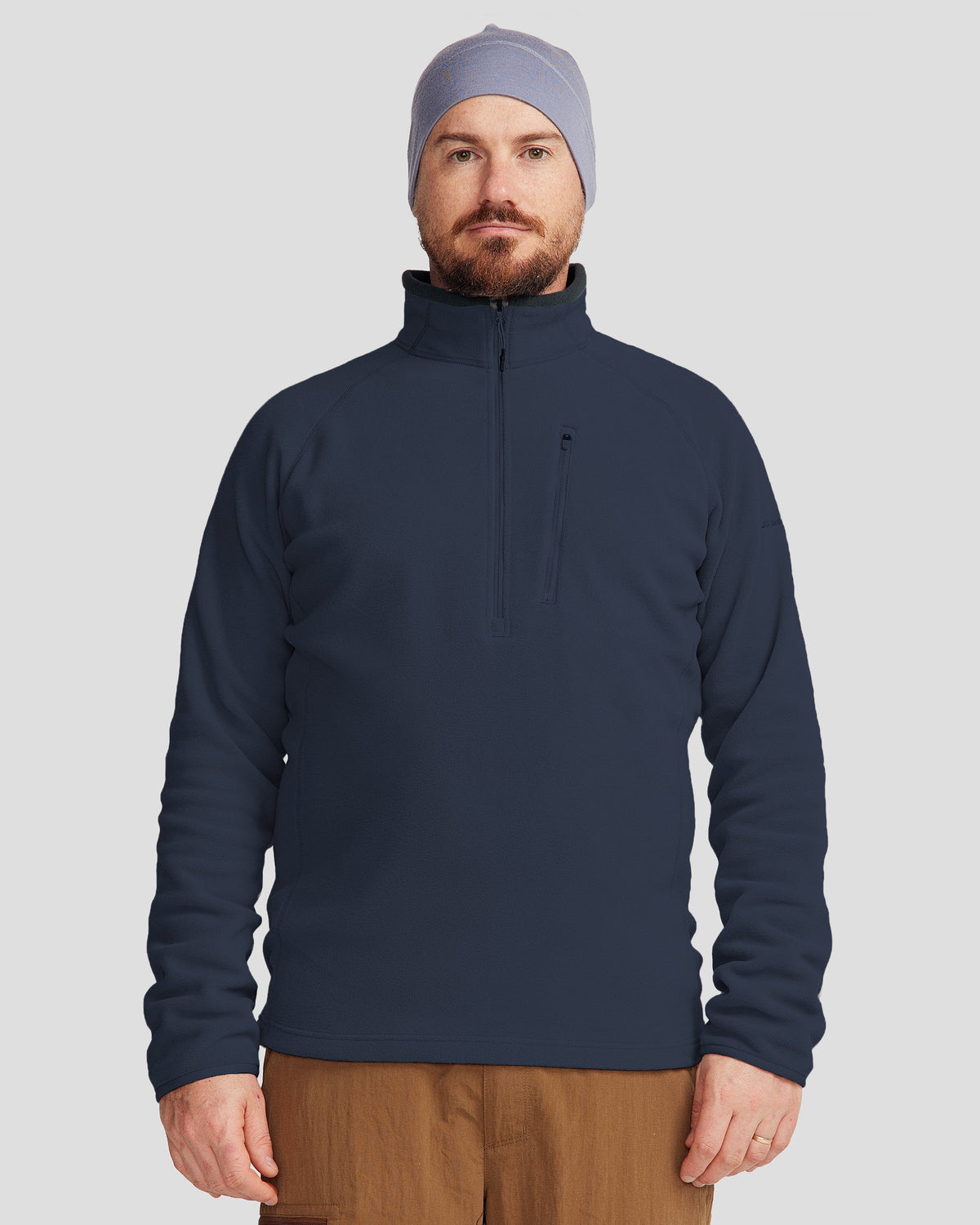 Men's Half-Zip Fleece Pullover Pure Navy Cosy Active