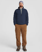 Men's Half-Zip Fleece Pullover Pure Navy Cosy Active