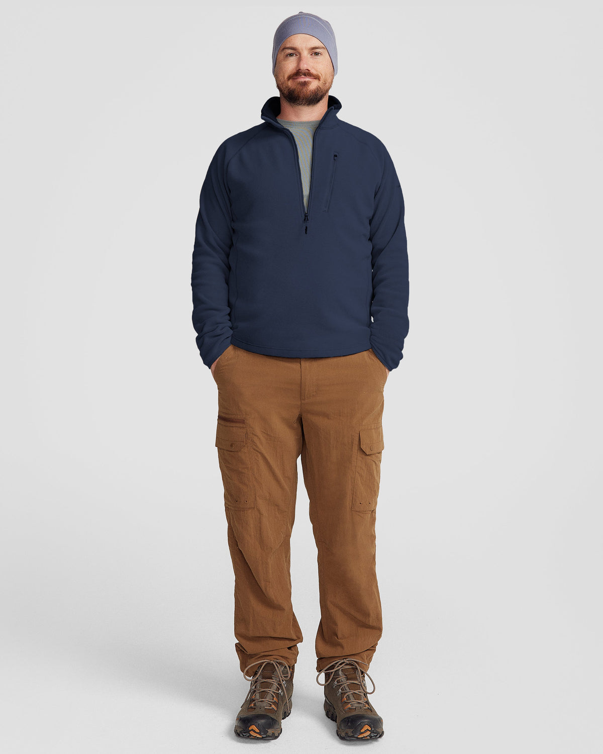 Men's Half-Zip Fleece Pullover Pure Navy Cosy Active