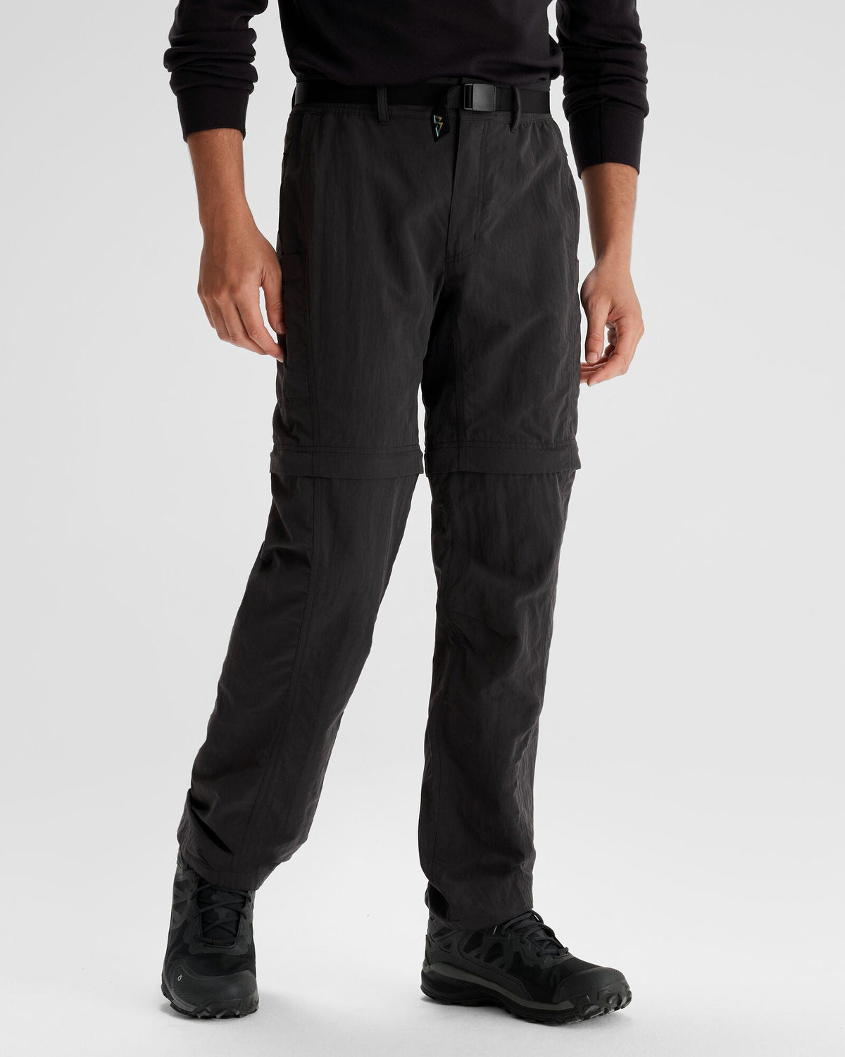 Men's Convertible Pants Black Zip-Off Two-In-One