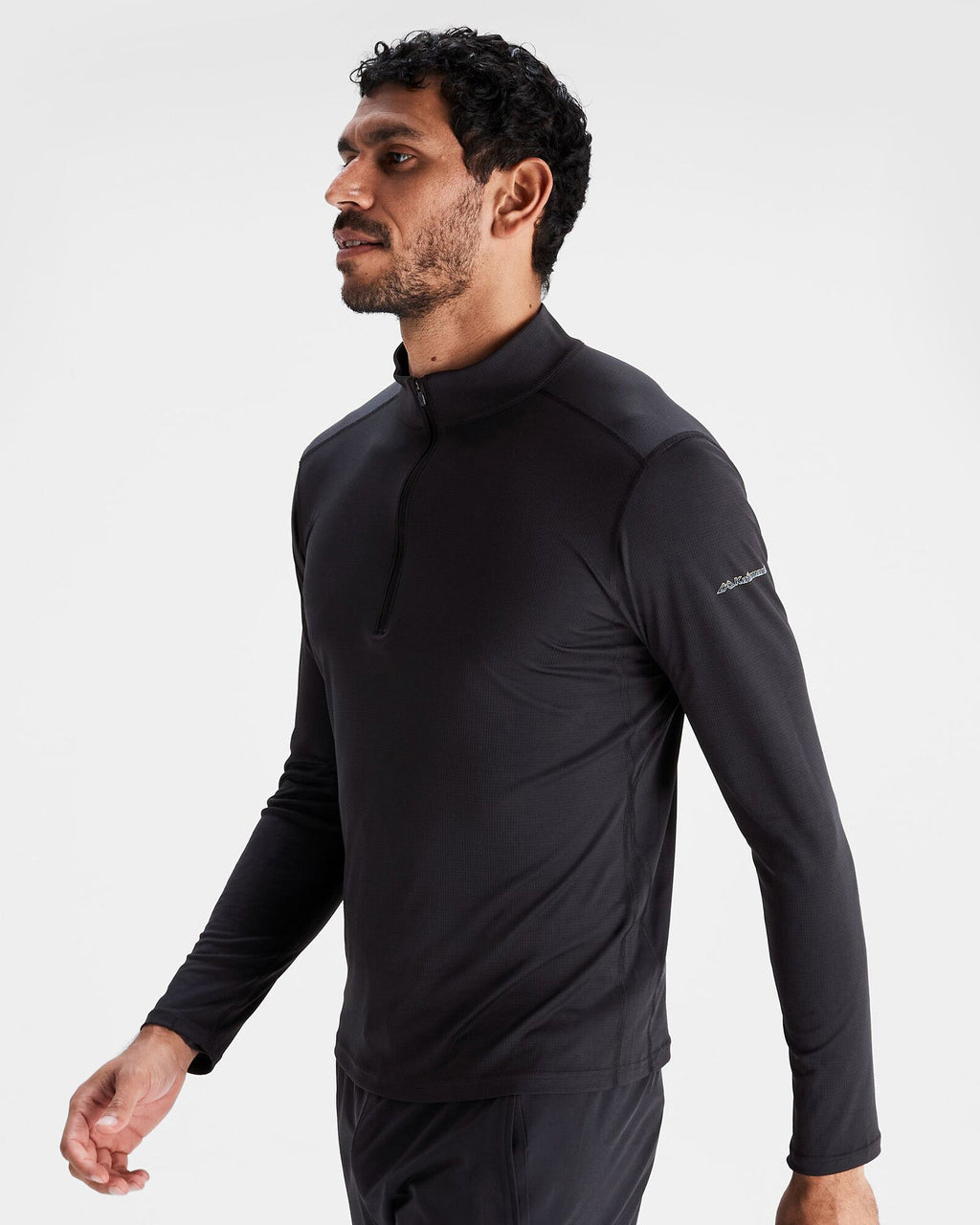Men's Quarter Zip Top Black Stingray Supersoft