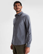 Men's Long Sleeve Shirt Light Navy Stretch