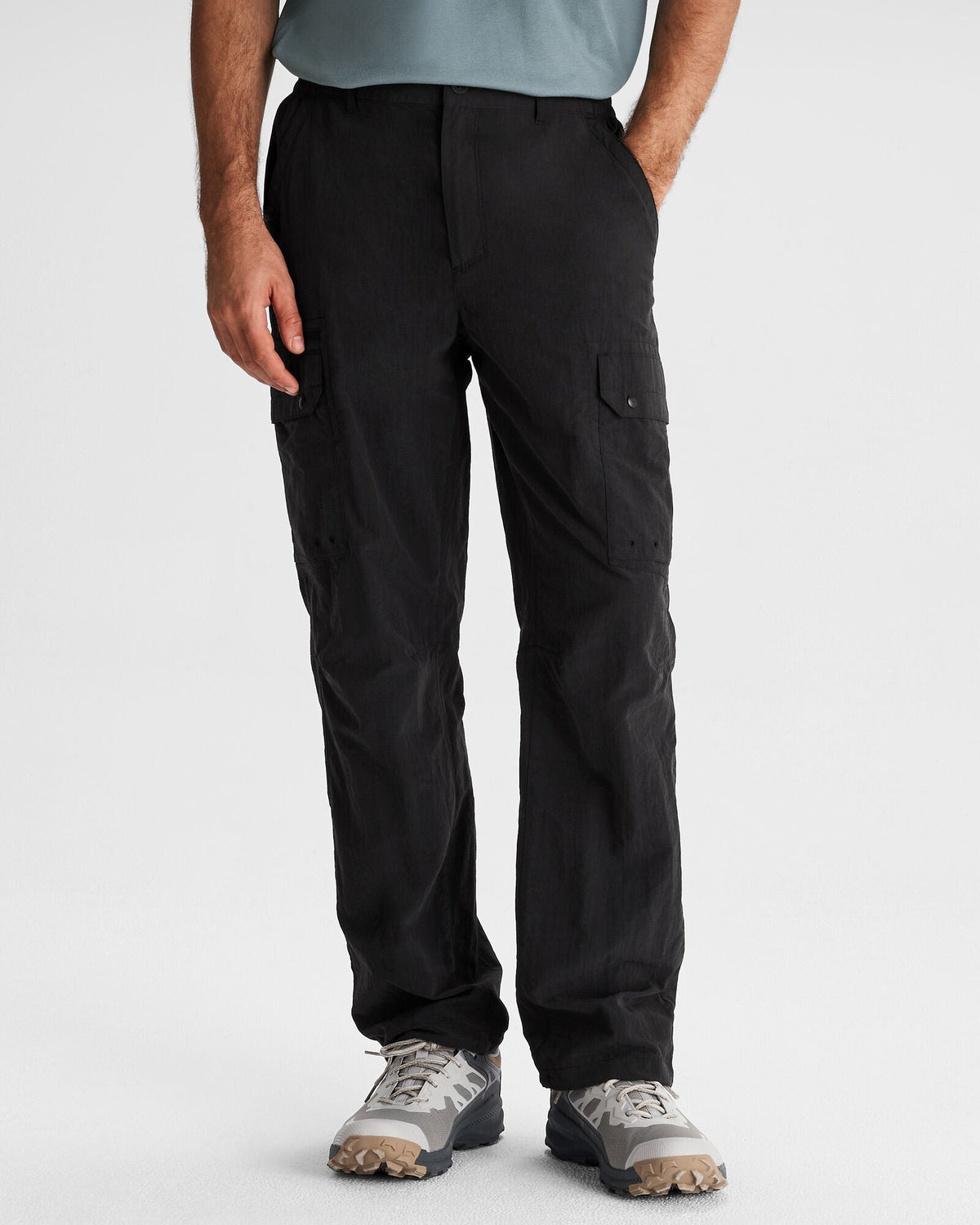 Men's Cargo Pants Black Six-Pocket Quick-Dry