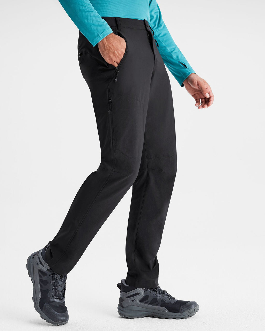 Men's Hiking Pants Black Four-Way Stretch