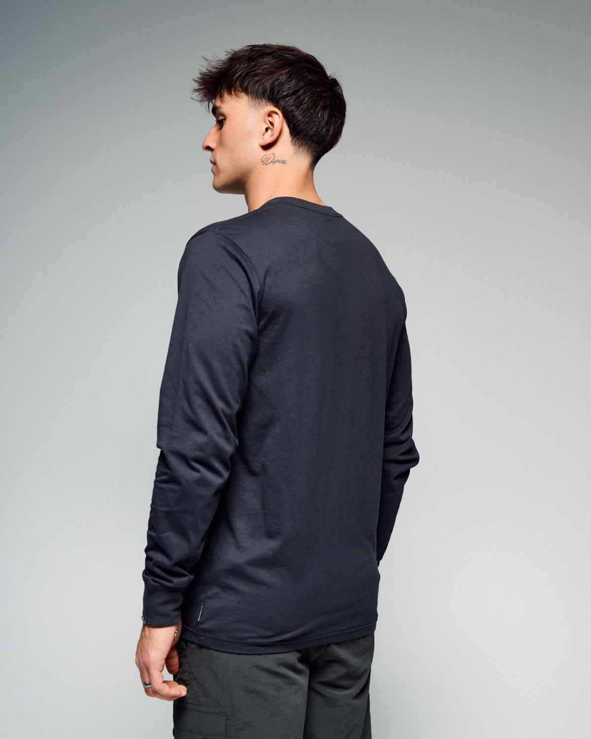 Men's Organic Cotton Long Sleeve Tee Black